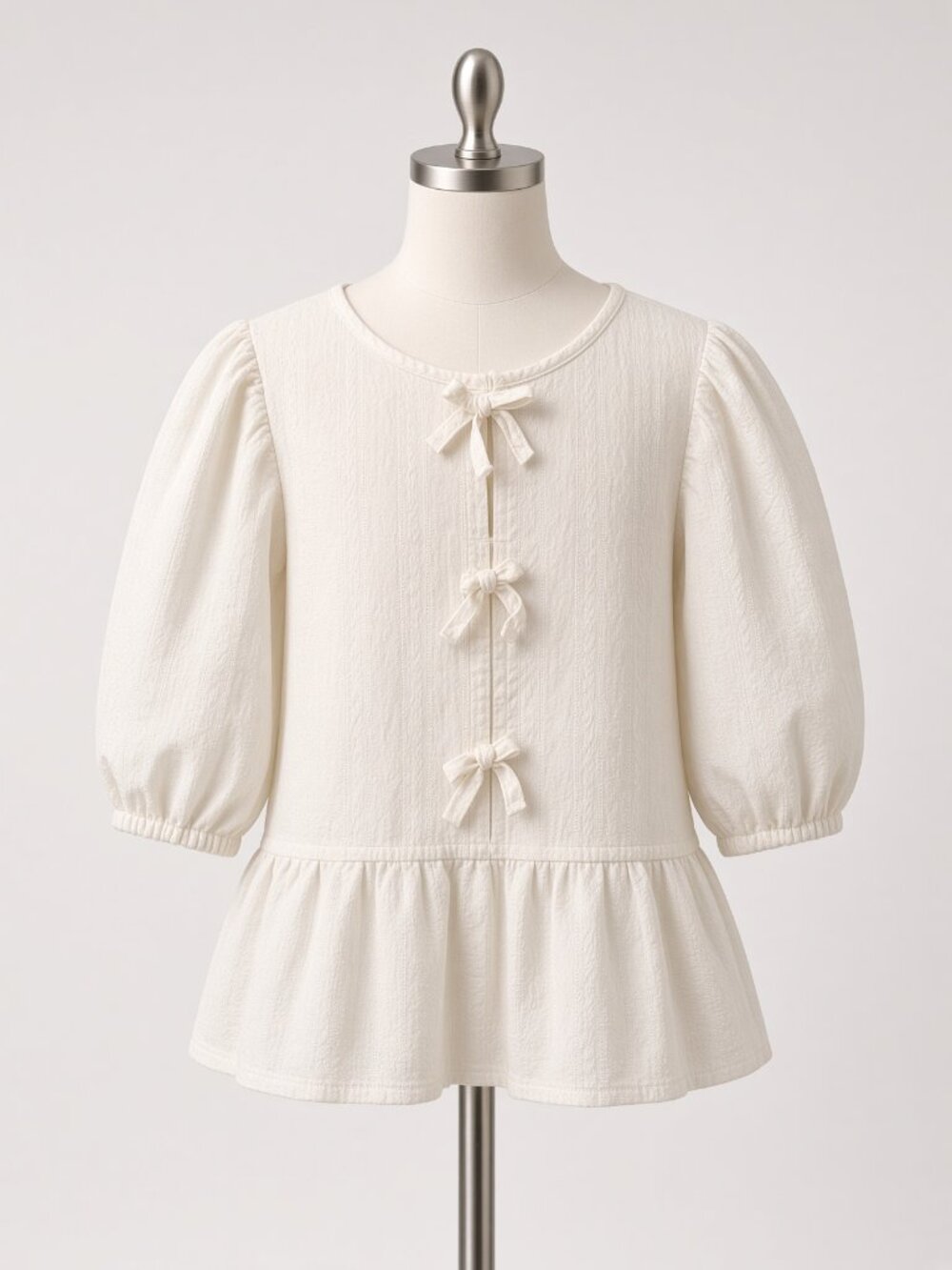 GAP Kids Girls Ivory Bow Peplum Top